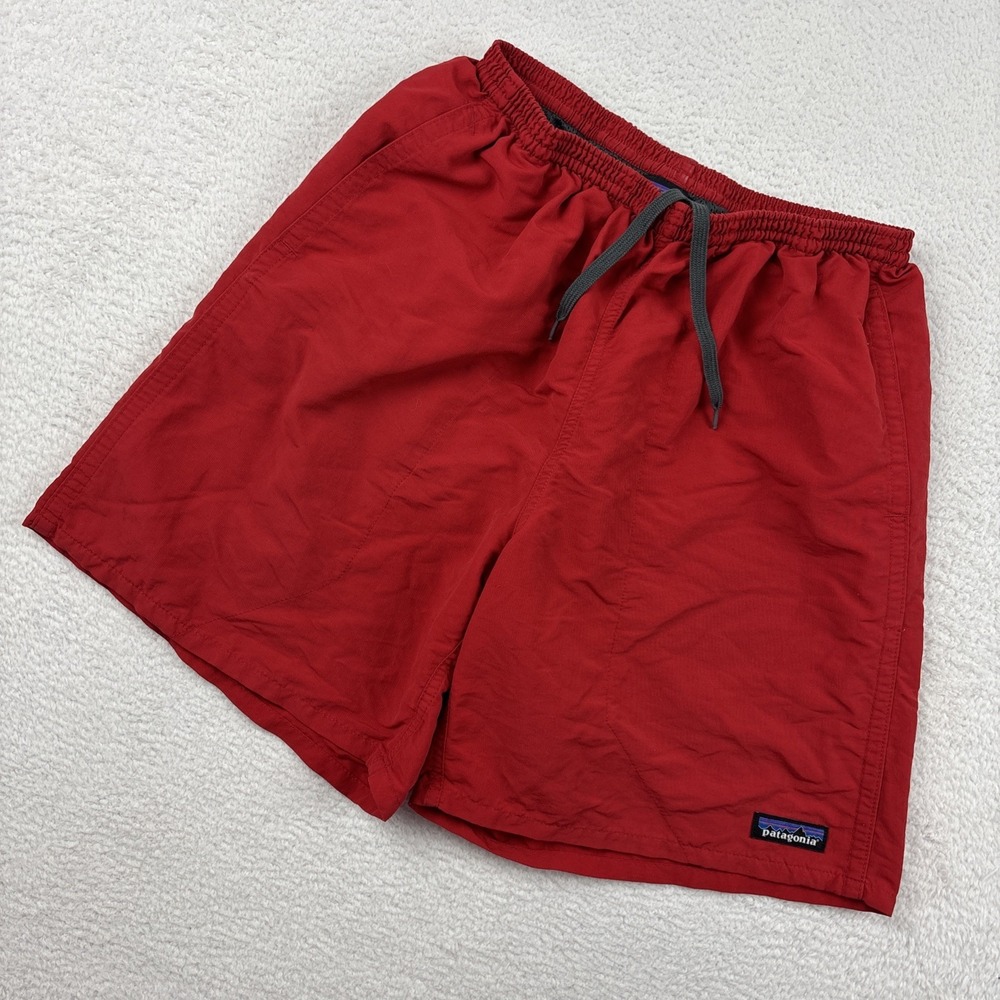 PATAGONIA Baggies Short Mens Small Solid Red 7" Mesh Lined Hybrid Swim Outdoor